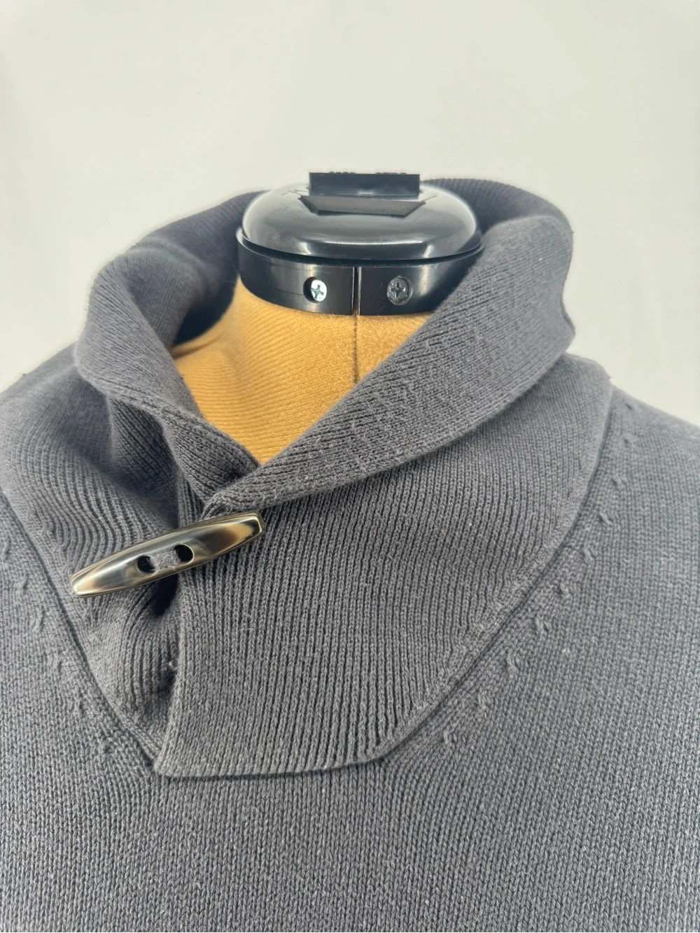 J. Crew Men's Charcoal Shaw Collar  Toggle Button 100% Cotton Sweater 0084